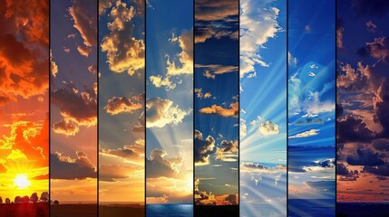 Wall Mural - A Collage of Sunset Skies