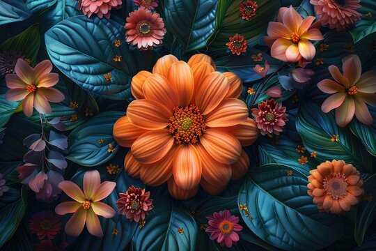 Floral Mandala intricate patterns flowers leaves