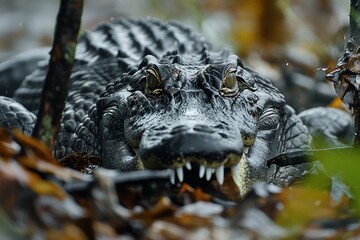 Wall Mural - Chinese Alligator in natural wildlife environment