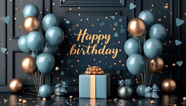 Festive joy: a heartwarming greeting card adorned with the text happy birthday, radiating celebratory cheer and warm wishes, perfect for expressing love and joy on this special occasion