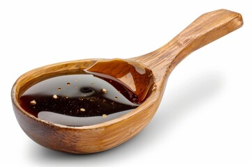 Sticker - Teriyaki sauce isolated on white background with spoon