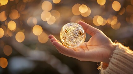 Poster - A delicate handling of a fragile glass ornament