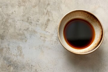 Canvas Print - Top view of soy sauce in South Korean bowl