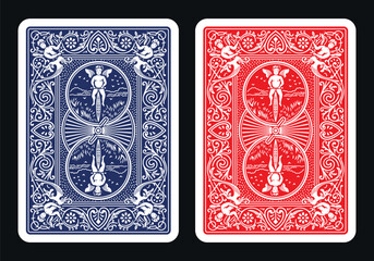 The reverse side of a playing card - back side reverse of playing cards pattern vector 0 