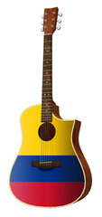 Wall Mural - guitar musical instrument with the flag of COLOMBIA