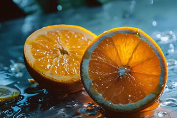 Canvas Print - two orange slices