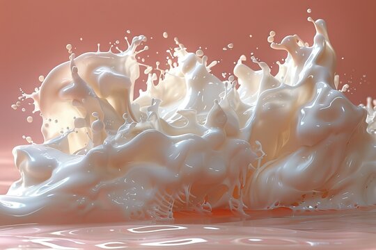 Milk Typography letters formed from swirling milk, creamy texture