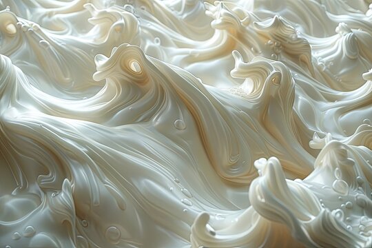 Milk Typography letters formed from swirling milk, creamy texture
