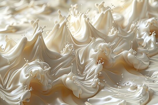 Milk Typography letters formed from swirling milk, creamy texture