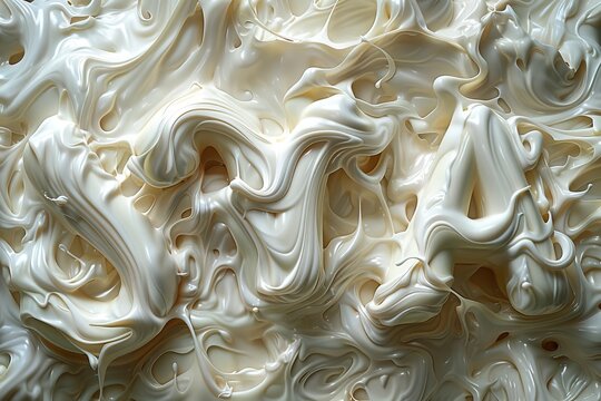 Milk Typography letters formed from swirling milk, creamy texture