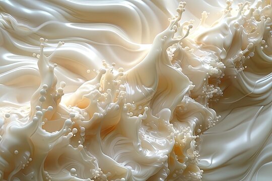 Milk Typography letters formed from swirling milk, creamy texture