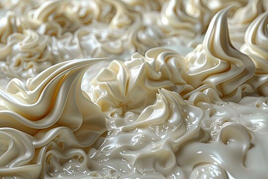 Milk Typography letters formed from swirling milk, creamy texture