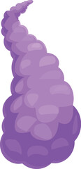 Poster - Cartoon illustration of purple smoke trail swirling upwards