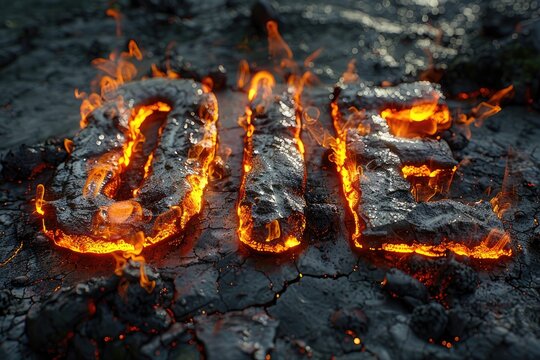 Molten Metal Text letters glowing edges dripping effects.