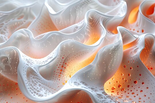 Organic Forms waves flowing shapes, grainy gradients emphasize their fluidity.