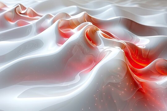 Organic Forms waves flowing shapes, grainy gradients emphasize their fluidity.