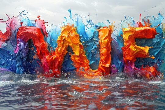 Paint Splash Letters letters formed vibrant paint splashes, with dynamic movement