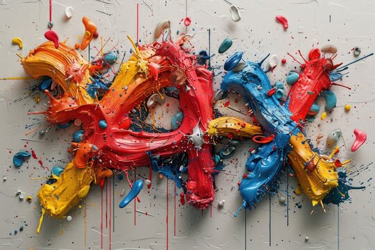 Paint Splash Letters letters formed vibrant paint splashes, with dynamic movement
