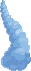 Aufkleber - Cartoon illustration of a blue smoke cloud swirling upwards against a plain white background
