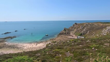 Canvas Print - Joli paysage depuis le sentier de randonnée du cap d'Erquy en Bretagne - France 