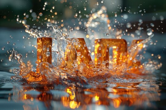 Splashing Letters letters splashing liquid, droplets flying water