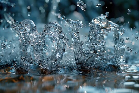 Splashing Letters letters splashing liquid, droplets flying water