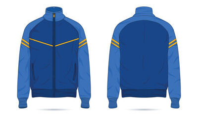 Canvas Print - Blue sports jacket mockup front and back view