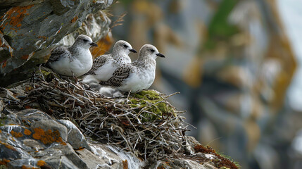 Wall Mural - Birds in the nest