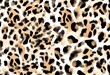 © wafi - seamless jaguar leopard print pattern irregular black spots with brown and tan accents