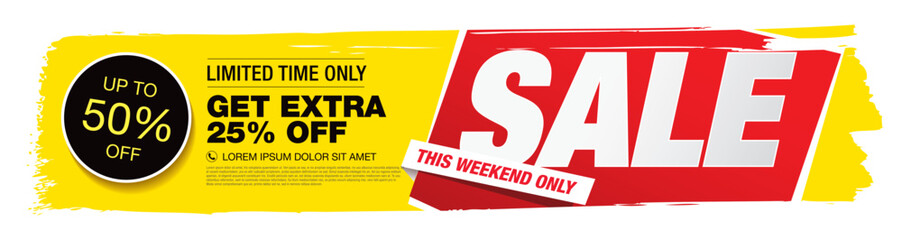 sale banner layout graphic design vector illustration