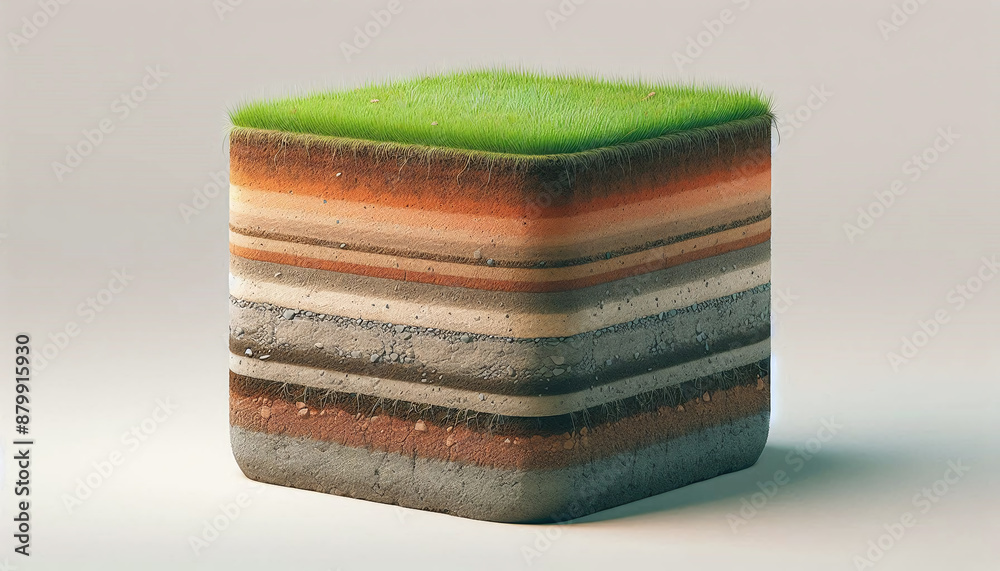 Underground soil layer of cross section earth, erosion ground with ...