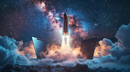 Using a laptop screen to launch a space rocket