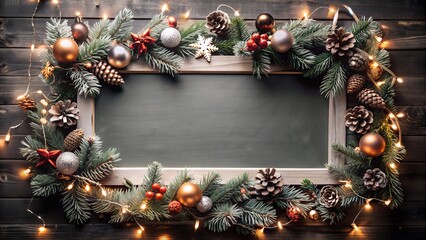 Wall Mural - Christmas banner with blank space for text