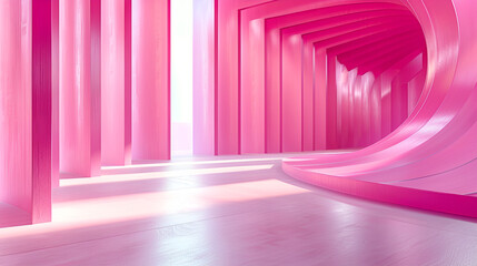 Fototapete - Bright pink abstract lines modern minimalist background