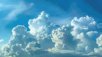 Wall Mural - Beautiful clouds against blue sky in natural setting