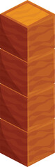 Poster - Tall tower made of wooden cubes is standing on a white background