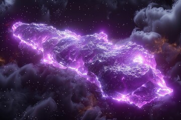 Aufkleber - computer generated scene depicting a dynamic discharge of vibrant purple and black energy on a blank background.