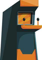 Poster - Arcade game machine displaying racing game interface with steering wheel and screen