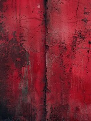 Canvas Print - Image is close up of red wall with black border