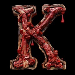 Poster - A letter with a red substance covering the surface, with droplets of the same substance dripping from it