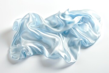 Poster - A soft light blue fabric against a pure white background, suitable for textile design or pattern use