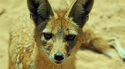 Sticker -   A close-up photo of a small animal with a blurred expression on its face and a blurry backdrop