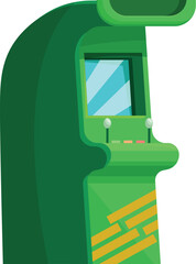 Poster - Classic arcade game machine with joysticks and buttons, evoking nostalgia for vintage gaming