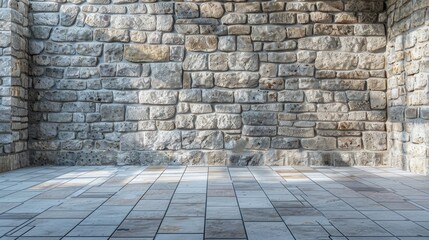 Canvas Print - Elegant neutral flooring and stone wall pattern for versatile backgrounds