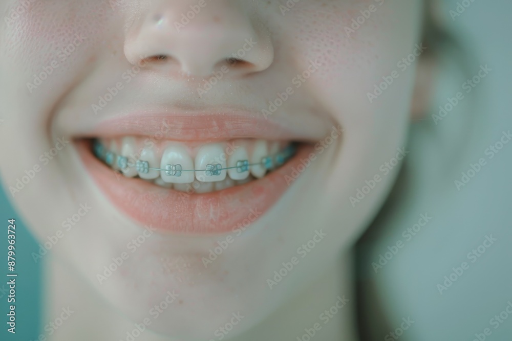 Dental Hygienist Using Floss to Clean Patient's Teeth in Close-up Photo ...