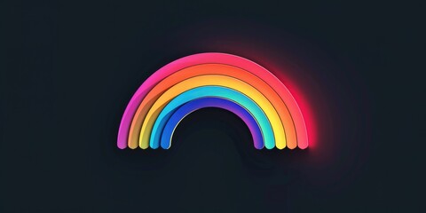 Wall Mural - Rainbow is lit up in dark room