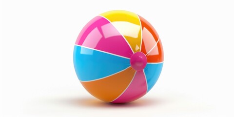 Wall Mural - Colorful beach ball with blue stripe