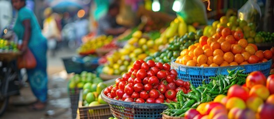 Sticker - Vibrant Colors of a Busy Market