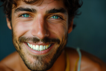 Face of positive young indian handsome man. Portrait. High quality photo