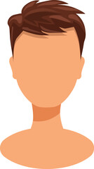 Poster - Faceless male character with trendy hairstyle isolated on white background